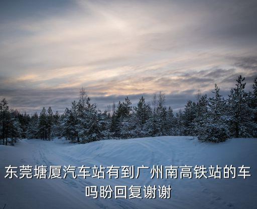 東莞塘廈汽車站有到廣州南高鐵站的車嗎盼回復謝謝