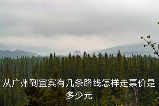 從廣州到宜賓有幾條路線怎樣走票價(jià)是多少元