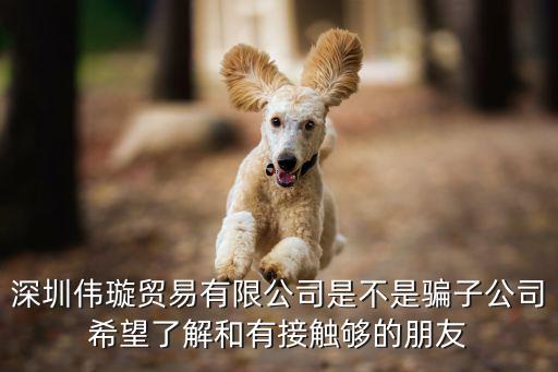 深圳偉璇貿易有限公司是不是騙子公司希望了解和有接觸夠的朋友