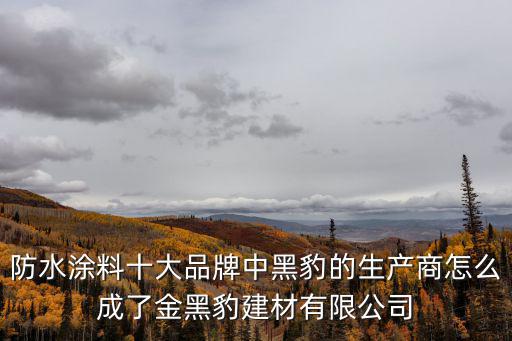 防水涂料十大品牌中黑豹的生產(chǎn)商怎么成了金黑豹建材有限公司