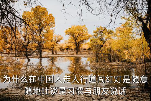 為什么在中國人走人行道闖紅燈是隨意隨地吐談是習慣與朋友說話