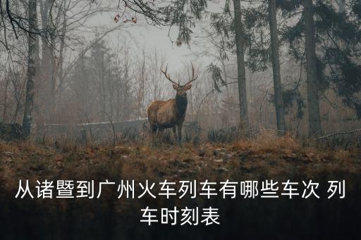 從諸暨到廣州火車列車有哪些車次 列車時刻表