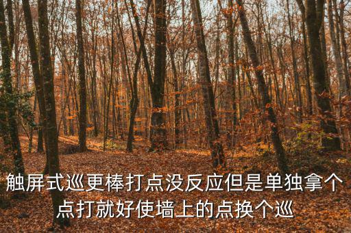 觸屏式巡更棒打點(diǎn)沒(méi)反應(yīng)但是單獨(dú)拿個(gè)點(diǎn)打就好使墻上的點(diǎn)換個(gè)巡