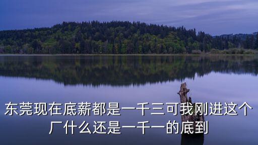 東莞現(xiàn)在底薪都是一千三可我剛進(jìn)這個(gè)廠什么還是一千一的底到