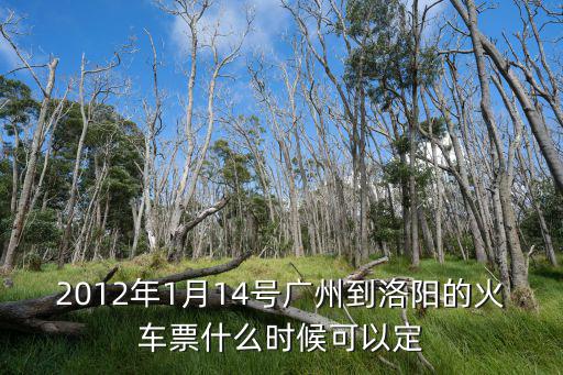 2012年1月14號廣州到洛陽的火車票什么時候可以定