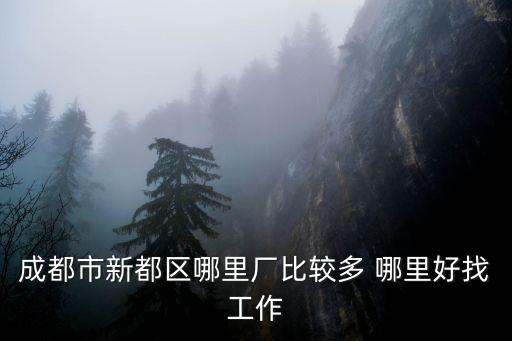 成都市新都區哪里廠比較多 哪里好找工作