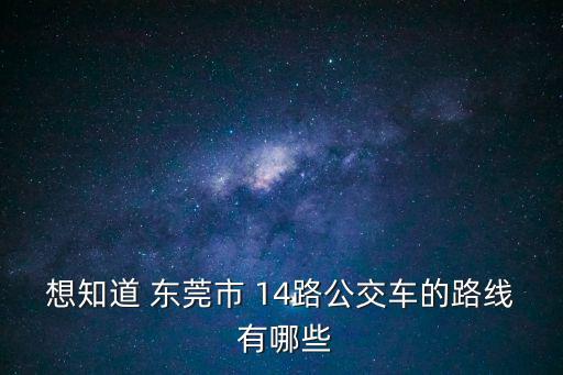 想知道 東莞市 14路公交車的路線 有哪些
