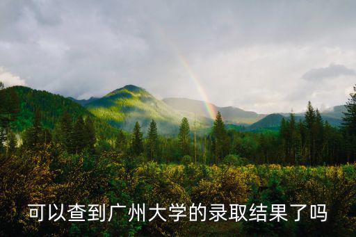 可以查到廣州大學(xué)的錄取結(jié)果了嗎
