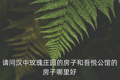 漢中房價哪個小區最好，請問漢中玫瑰莊園的房子和吾悅公館的房子哪里好