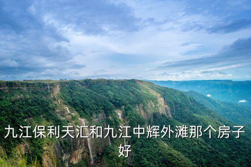 九江保利天匯和九江中輝外灘那個房子好