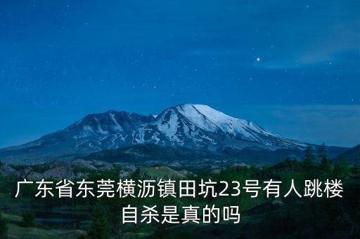 廣東省東莞橫瀝鎮(zhèn)田坑23號(hào)有人跳樓自殺是真的嗎