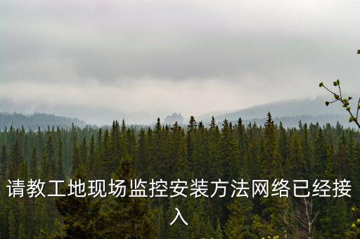 請教工地現(xiàn)場監(jiān)控安裝方法網(wǎng)絡已經(jīng)接入