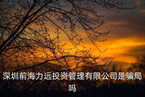 深圳前海力遠投資管理有限公司是騙局嗎