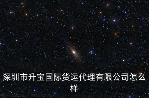 深圳市升寶國際貨運代理有限公司怎么樣