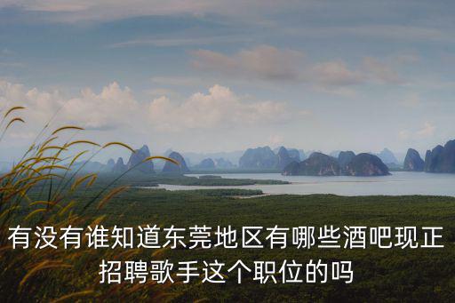 有沒有誰知道東莞地區有哪些酒吧現正招聘歌手這個職位的嗎