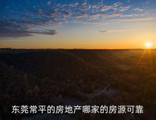 東莞常平的房地產哪家的房源可靠