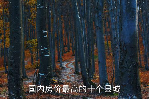 國內房價最高的十個縣城