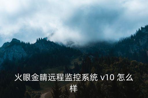 火眼金睛遠(yuǎn)程監(jiān)控系統(tǒng) v10 怎么樣