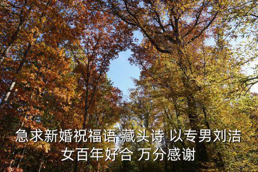 深圳劉潔抗疫演講內容，急求新婚祝福語 藏頭詩 以專男劉潔女百年好合 萬分感謝