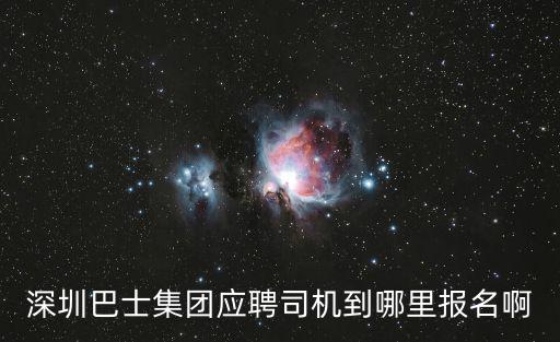深圳巴士集團(tuán)有限公司司機(jī)招聘，深圳巴士集團(tuán)應(yīng)聘司機(jī)到哪里報名啊