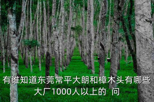 有誰知道東莞常平大朗和樟木頭有哪些大廠1000人以上的  問