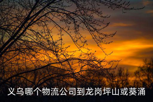 義烏到深圳坪山的物流，從義烏到深圳的快遞包裹要多久