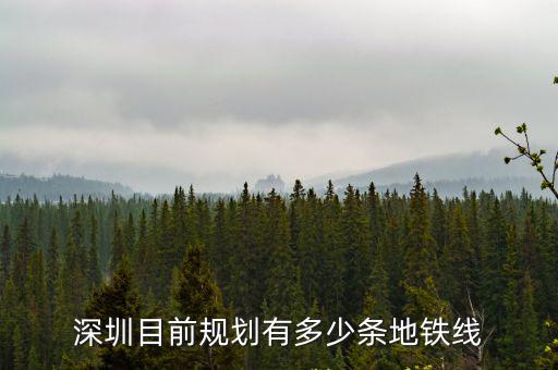 深圳目前規劃有多少條地鐵線