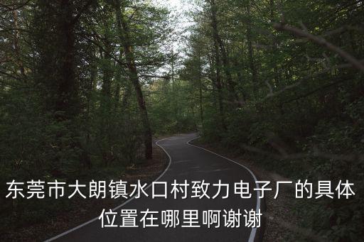 東莞大朗水口大廠，東莞市大朗鎮水口村致力電子廠的具體位置在哪里啊謝謝