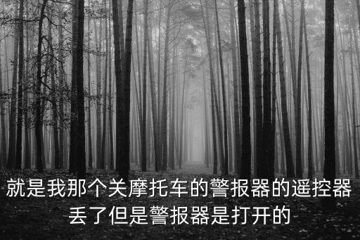 就是我那個關(guān)摩托車的警報器的遙控器丟了但是警報器是打開的
