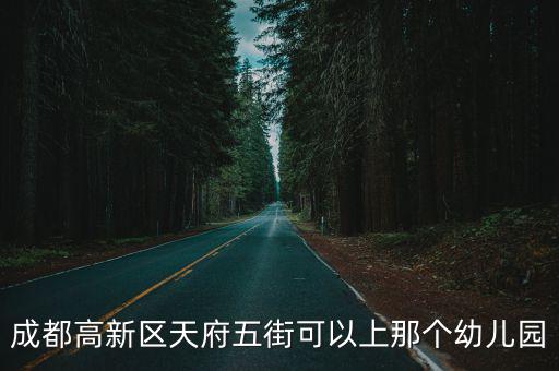 成都高新區天府五街可以上那個幼兒園