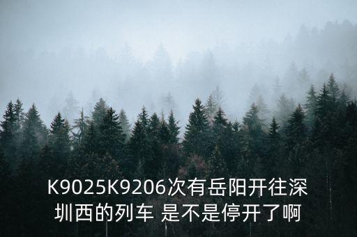 K9025K9206次有岳陽(yáng)開往深圳西的列車 是不是停開了啊
