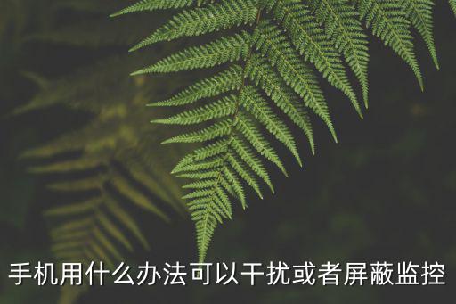 監(jiān)控怎么裝不干擾，手機(jī)用什么辦法可以干擾或者屏蔽監(jiān)控