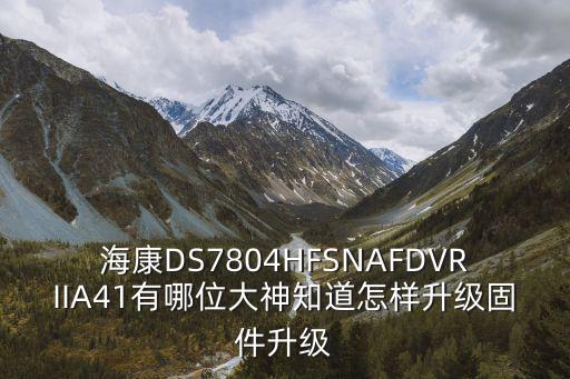 ?？礑S7804HFSNAFDVRIIA41有哪位大神知道怎樣升級固件升級