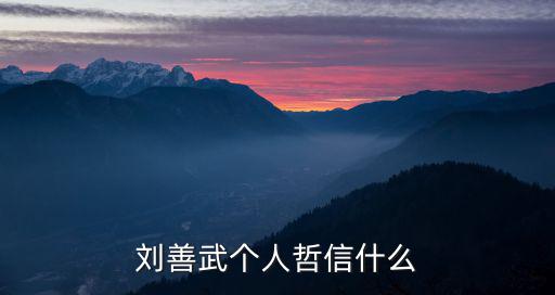 劉善武個人哲信什么