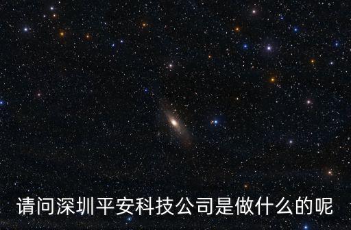 請問深圳平安科技公司是做什么的呢