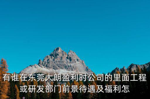 東莞大朗盈利時怎么樣，東莞市大朗鎮怎么樣