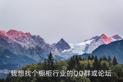 我想找個櫥柜行業的QQ群或論壇