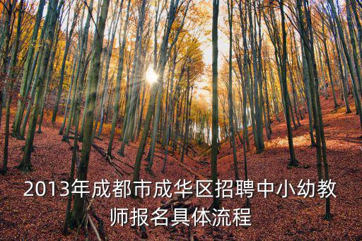 2013年成都市成華區招聘中小幼教師報名具體流程