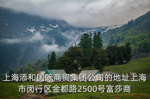 上海市閔行區保華國際廣場項目，上海添和國際商貿集團公司的地址上海市閔行區金都路2500號富莎商