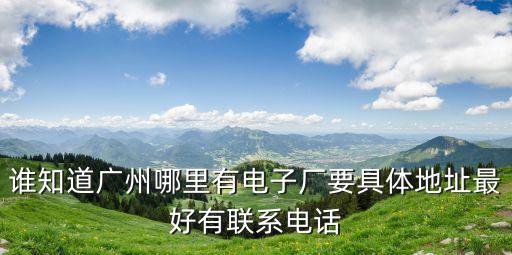 誰知道廣州哪里有電子廠要具體地址最好有聯系電話