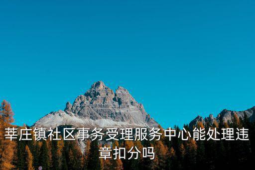 莘莊鎮(zhèn)社區(qū)事務(wù)受理服務(wù)中心能處理違章扣分嗎