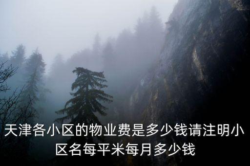 天津各小區(qū)的物業(yè)費是多少錢請注明小區(qū)名每平米每月多少錢