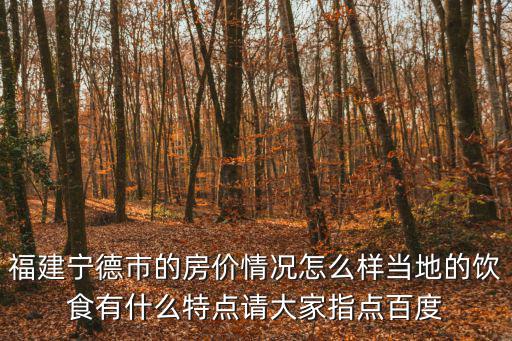 福建寧德市的房價情況怎么樣當地的飲食有什么特點請大家指點百度