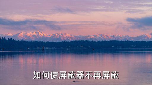 如何使屏蔽器不再屏蔽
