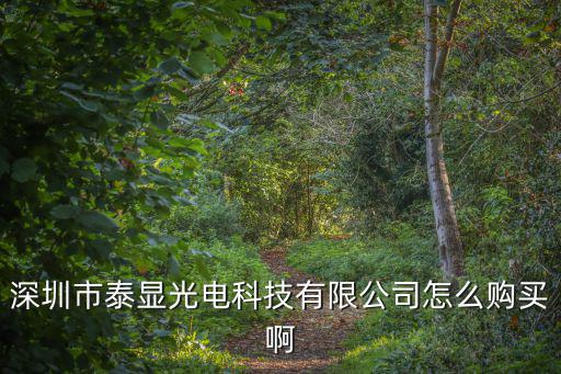 深圳市泰顯光電科技有限公司怎么購買啊