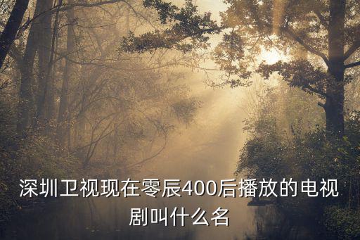深圳衛(wèi)視現(xiàn)在零辰400后播放的電視劇叫什么名
