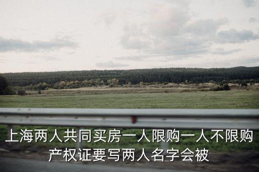 上海兩人共同買房一人限購一人不限購產權證要寫兩人名字會被