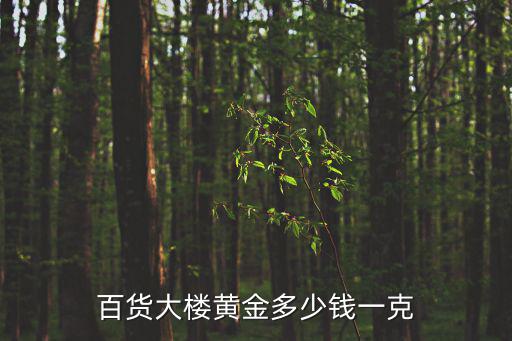 百貨大樓黃金多少錢一克