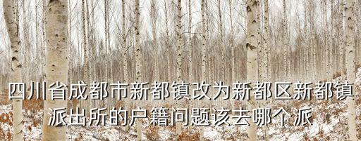 四川省成都市新都鎮(zhèn)改為新都區(qū)新都鎮(zhèn)派出所的戶籍問題該去哪個(gè)派