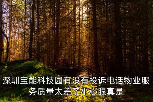 深圳寶能科技園有沒有投訴電話物業服務質量太差了小心眼真是